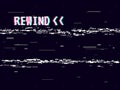 Rewind glitch background. Retro VHS template for design. Glitched lines noise. Pixel art 8 bit style. Vector