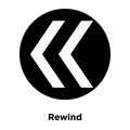 Rewind icon vector isolated on white background, logo concept of Royalty Free Stock Photo