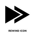 Rewind icon vector isolated on white background, logo concept of Royalty Free Stock Photo