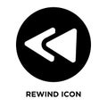 Rewind icon vector isolated on white background, logo concept of Royalty Free Stock Photo
