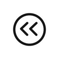 Rewind Previous Back arrow icon linear vector graphics sign Royalty Free Stock Photo