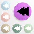 rewind sign badge color set. Simple glyph, flat vector of web icons for ui and ux, website or mobile application