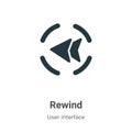 Rewind symbol vector icon on white background. Flat vector rewind symbol icon symbol sign from modern user interface collection