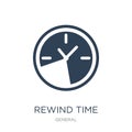 rewind time icon in trendy design style. rewind time icon isolated on white background. rewind time vector icon simple and modern