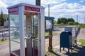 Rewired telephone box along the railroad tracks in Idaho Royalty Free Stock Photo