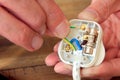 Rewiring a UK 13 amp domestic electric plug Royalty Free Stock Photo