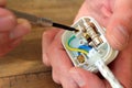 Rewiring a UK 13 amp domestic electric plug Royalty Free Stock Photo