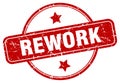 rework stamp. rework round vintage grunge label.