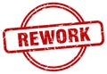 rework stamp. rework round vintage grunge label.