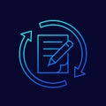 rewrite and edit line icon