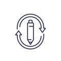 rewrite line icon on white Royalty Free Stock Photo