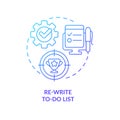 Rewrite to-do list blue gradient concept icon