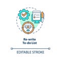 Rewrite to-do list concept icon