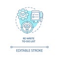 Rewrite to-do list turquoise concept icon