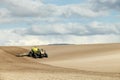 Farm implements planting wheat in the farm fields of Idaho. Royalty Free Stock Photo