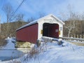 Rexleigh Covered Bridge located in upstate New York in the middle of winter Royalty Free Stock Photo