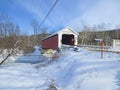 Rexleigh Covered Bridge on a peaceful winter morning in upstate New York Royalty Free Stock Photo