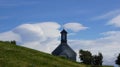 Reykholt church in the clouds Royalty Free Stock Photo