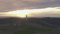 Reykjanesviti lighthouse at sunset. Reykjanes Peninsula. Iceland. Aerial View