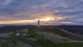 Reykjanesviti Lighthouse at Sunset. Reykjanes Peninsula. Iceland. Aerial View