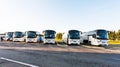 Parking lot of sightseeing buses in Reykjavik