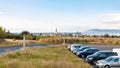 View of Reykjavik city from car parking of Perlan
