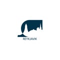 Reykjavik city skyline silhouette vector logo illustration