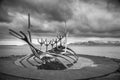 REYKJAVIK, ICELAND - April 03: Solfar sculpture (Sun Voyager) i Royalty Free Stock Photo