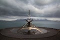 REYKJAVIK, ICELAND - April 03: Solfar sculpture (Sun Voyager) i Royalty Free Stock Photo