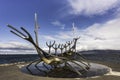 REYKJAVIK, ICELAND - AUGUST 30, 2019: Sun Voyager Solfar sculpture at the seafront