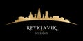 Reykjavik Iceland city silhouette black background