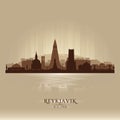 Reykjavik Iceland city skyline vector silhouette