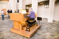 Musician play Pipe Organ in Hallgrimskirkja church, Reykjavik , Iceland