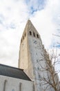 Reykjavik in Iceland Hallgrimskirkja Hallgrims church famous tower architecture imitating the natural basalt columns found in