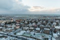 aerial view of beautiful icelandic city located on seashore, Reykjavik, Iceland Royalty Free Stock Photo