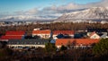 Reykjavik suburbs in winter, viewed from a hill. Royalty Free Stock Photo