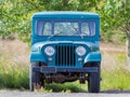 REYKJAVIK, ICELAND - July 29, 2016: Selective focus on an abandoned Willys Jeep on Iceland. Willys Jeeps were made by
