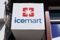 sign and logo for Icemart, a popular gift and souviner shop in downtown Iceland Royalty Free Stock Photo