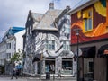 Colorful houses at Laugavegur street in Reykjavik downtown. Royalty Free Stock Photo