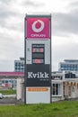 Electric price board on Orkan gas station