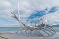 Solfar or Sun Voyager sculpture by Jon Gunnar Arnason. Sun Voyager is described as a dreamboat Royalty Free Stock Photo