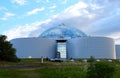 Reykjavik, Iceland - June 21, 2019 - The view of Perlan, the planetarium and exhibition center in the city Royalty Free Stock Photo