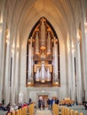 Pipes of the organ in Hallgrimskirkja Church Royalty Free Stock Photo