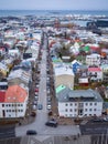 Reykjavik from above, Skolavordustigur street Royalty Free Stock Photo