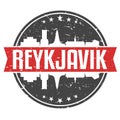 Reykjavik Iceland Round Travel Stamp. Icon Skyline City Design. Seal Tourism Badge Illustration. Royalty Free Stock Photo