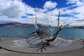 Reykjavik Waterfront with Sun Voyager Sculpture, Western Iceland Royalty Free Stock Photo