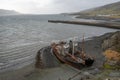 Beached whaling ships in Hvalfjordur - Whale Fjord - near Reyjavik, Iceland.