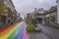 Rainbow Downtown Street in Reykjavik