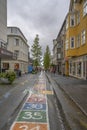 Hopscotch painted on a street in downtown Reykjavik, Iceland Royalty Free Stock Photo