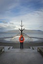 Reykjavik in Iceland Sun Voyager sculpture metal boat viking